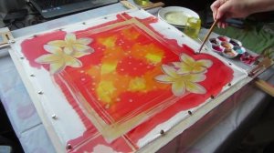 Мастер-класс по горячему батику, роспись шёлкового платка.