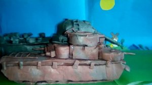 Танк Т-35 из пластилина
