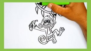 Monkey Drawing for kids | बच्चों के लिए बंदर ड्राइंग | Рисунок обезьяны для детей