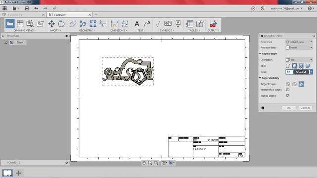 II. Урок 9 Fusion360: Drawing – делаем чертежи и сечения
