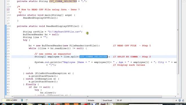 HOW TO READ CSV FILE USING JAVA DEMO смотреть онлайн