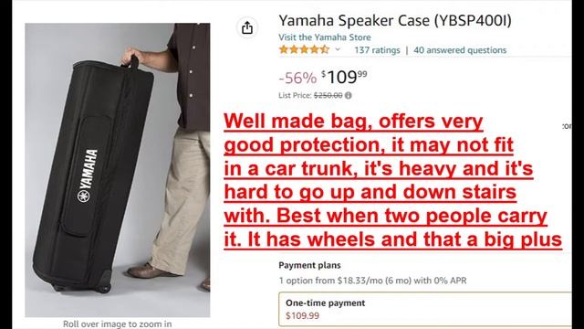 PA Speaker Bags for Yamaha 400i Stagepas 8 inch speakers смотреть онлайн