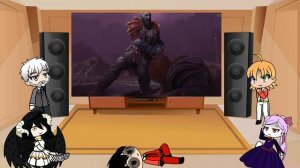 Overlord react to  Ragnarok: Kratos VS Thor Fight | Gacha reacts