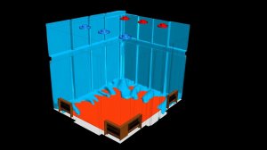 Визуализация движения холодного воздуха от холодных окон