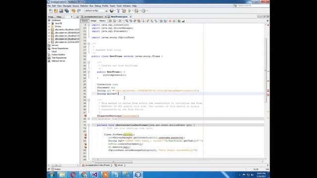 Connectivity Of Sql and Java Netbean (JDBC)