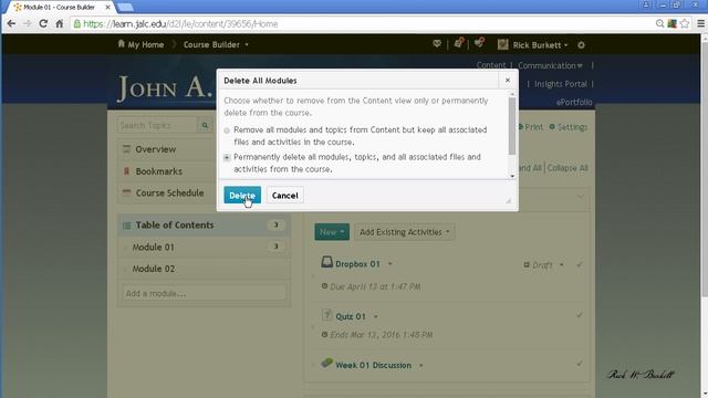 Content Tool: Deleting All Modules, Activities, and Content (720) D2L Brightspace смотреть онлайн