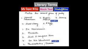 MOCK TEST English REET Exam 2018,  Literary Terms: Elegy, Sonnet, Drama,short story