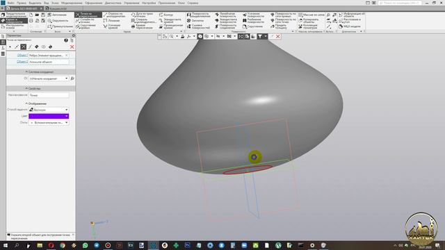 Компас 3D: Сплайн на поверхности.
