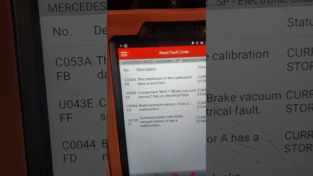 Mercedes GLC 220d brake light fault code C053AFB.U043EFF. C0044FD.U013DFF abs faulty abs  change