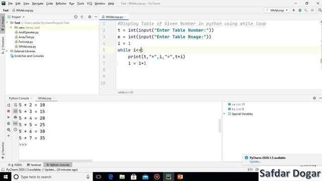 Print Table of Given Number in Python | Python Tutorial for Beginners