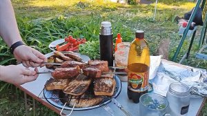 Цыпленок табака и копченая грудинка на мангале с домашним майонезом