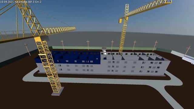 4D модель строительства жилого дома в Navisworks смотреть онлайн
