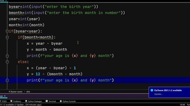 CALCULATE YOUR AGE FROM PYTHON #agecalculator #datetime #pythoncode  #game #pythonproject