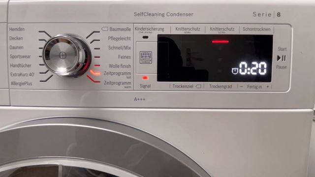 Bosch Wärmepumpentrockner WTW875E27 Serie 8, Einweisung, Programme und Eigenschaften смотреть онлайн