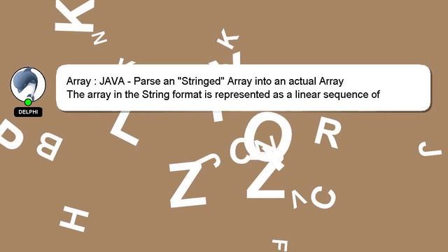 Array : JAVA - Parse an "Stringed" Array into an actual Array смотреть онлайн