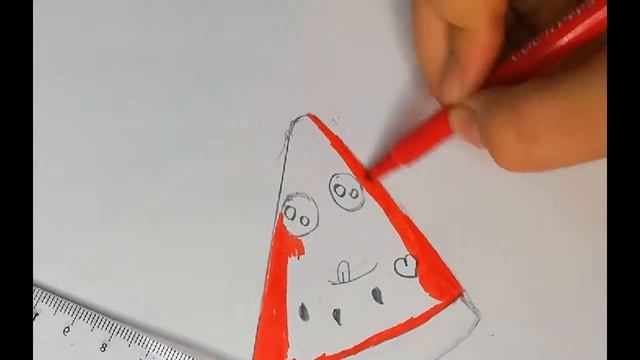 Как рисовать МИЛЫЙ АРБУЗ ПРОСТО. Рисунки для детей и начинающих смотреть онлайн