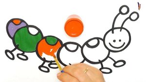 Как нарисовать и раскрасить ИГРУШКУ ГУСЕНИЦУ / Раскраска ГУСЕНИЦА / Раскраски Малышам.