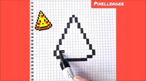 Как нарисовать по клеточкам Пиццу ?Простые Рисунки по клеточкам в стиле Пиксель Арт Pixel Art