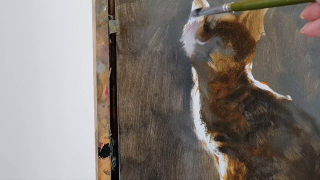 Живопись с фотографии - возможно ли? Котенок. Живопись маслом.