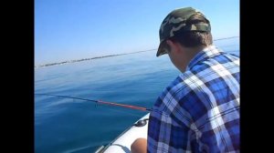 С внуком на рыбалке в море. Евпатория - Заозерное.  22 июля 2017г.