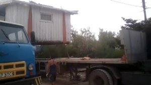 погрузка и перевозка дома часть 1