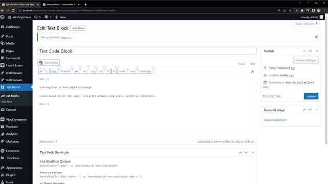 Reusable Code Blocks for WordPress | Centralized Code Management for Repetitive Content