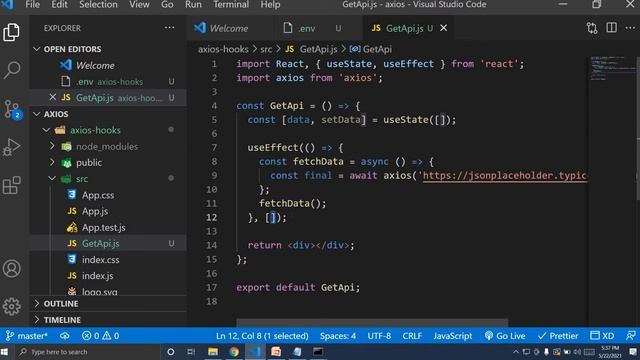 Reactjs Fetch Api Using Axios and Hooks Component