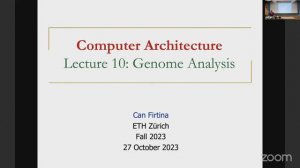 Computer Architecture - Lecture 10: Genome Analysis (Fall 2023)