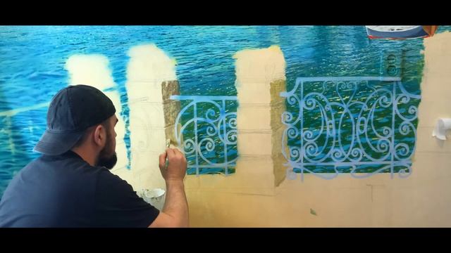 Роспись стен аэрография Сказочный пейзаж Wall painting airbrushing A fabulous landscape смотреть онлайн