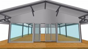 Проектная модель каркаса сборного под тентовый ресторан 13,5х11х3,7м - III