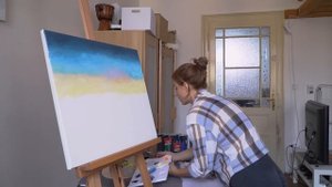 ASMR the GREATEST dedication to recreate Bob Ross video one day | Learning to paint sky