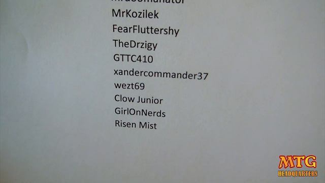 MTG Contest Winners-Channel Update-Trade Confrimation