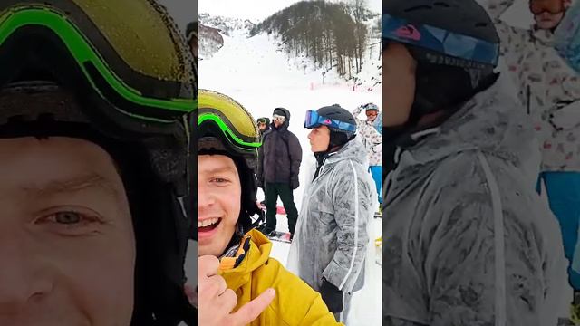 Вторая серия "Обучение Сноуборд" 🎓 🏂 первый день на склоне