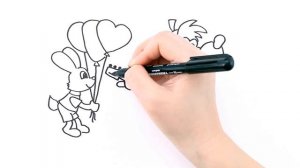 Как нарисовать ВОЛКА и ЗАЙЦА из мультфильма Ну погоди! / Мультик раскраска для детей   / Раскрась К