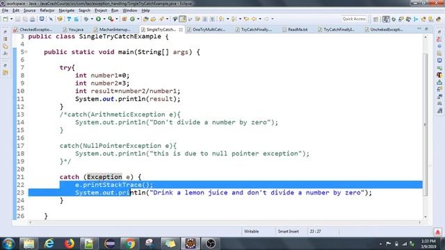 Java Crash course | 13 | Exception handling in Java | Tamil | Java for Automation