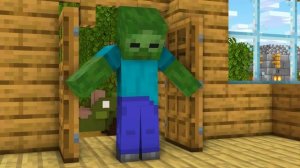 Monster School || BABY ZOMBIE HAPPY and UNHAPPY BABY ZOMBIE || Minecraft Animation