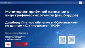 Платное обучение в «1С:Аналитика» по данным «1С:Университет ПРОФ» возможности дашборда