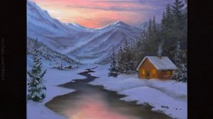 Acrylic Landscape Painting - Winter / Relaxing Art / Easy / Зимний пейзаж. Уроки рисования. Живопис