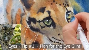 How to paint a Clouded  Leopard Watercolor - 5 Tips for Spots + 5 Tips on how to paint Leopard Eyes