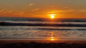 Sunset at Costa de Caparica beach, Lisbon