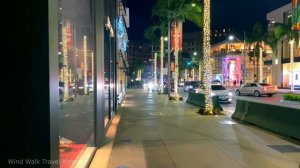 [4K] ? Rodeo Drive Beverly Hills in Los Angeles, California USA - Christmas Walking Tour at Night ?