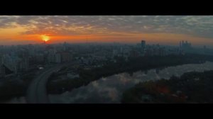 Восход солнца в Москве / Живописный мост / Таймлапс с квадрокоптера