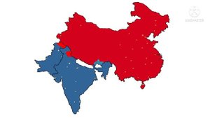 Индия и Пакистан против Китая на карте