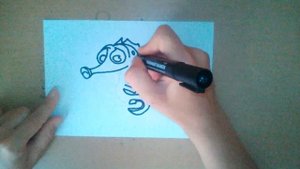 Как нарисовать конька горбунка - How to draw a humpback hobby - 如何绘制一个滑板Gorbunok