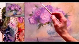 Как нарисовать пионы в кувшине. Процесс работы с мастер-класса