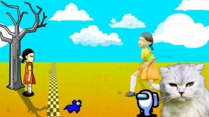 ИГРА в КАЛЬМАРА: СИРЕНОГОЛОВЫЙ AMONG US vs МУЛЬТЯШНЫЙ КОТ FNF Squid Game Siren head Валеришка Макс