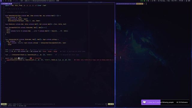 Brainf*ck interpreter within typescript types! Part 1. Type-level programming
