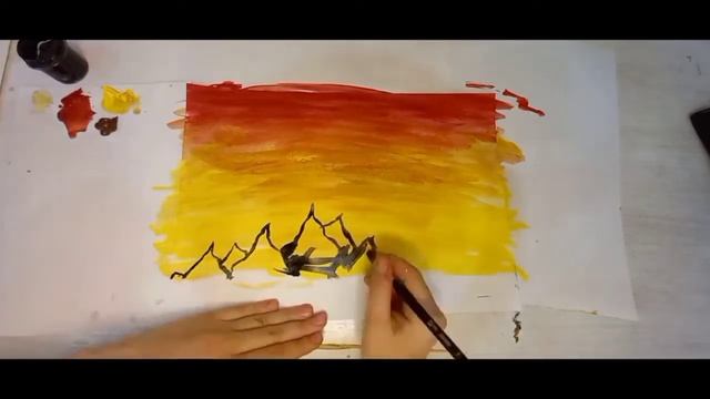 КАК НАРИСОВАТЬ ЗАКАТ. смотреть онлайн