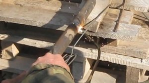 Сварка газовой трубы