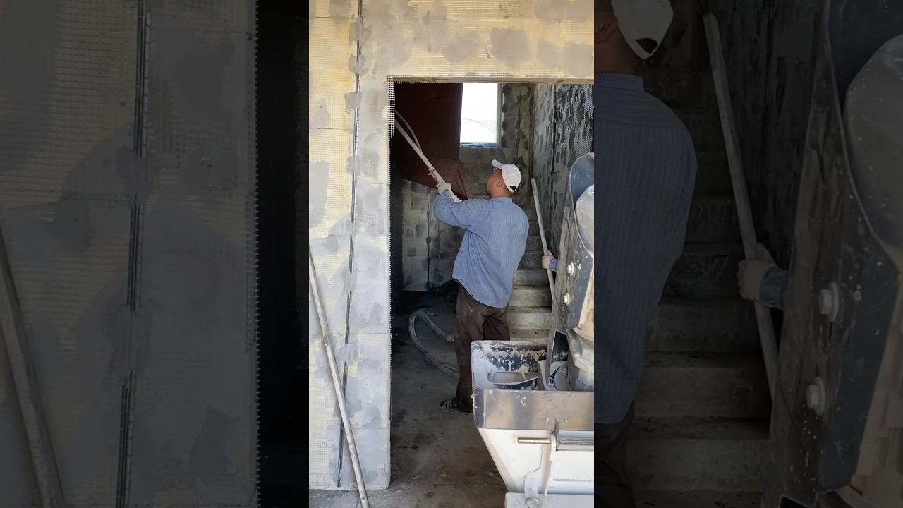 Механизированная штукатурка стен в процессе смотреть онлайн